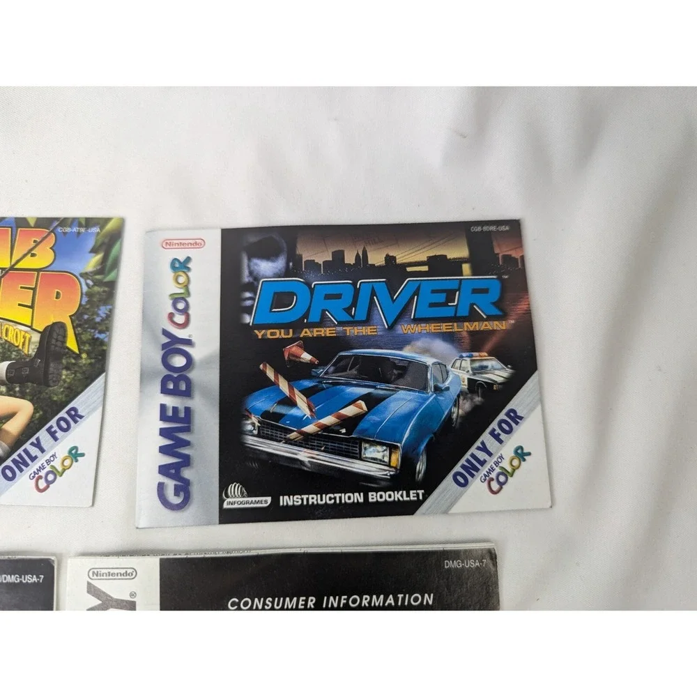 Nintendo Gameboy Color Instruction Booklets Tomb Raider‎ Driver Extras